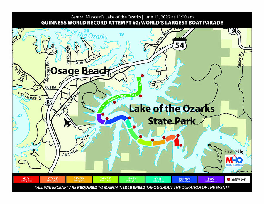 Lake of the Ozarks Boat Parade Map